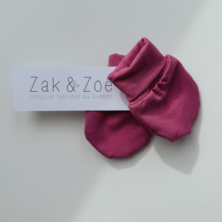 ZAK & ZOÉ MITAINES EN BAMBOU (0-3 MOIS) - FUCHSIA