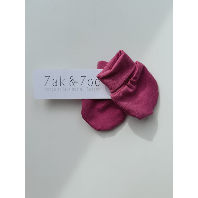 ZAK & ZOÉ BAMBOO MITTENS (0-3 MONTHS) - FUCHSIA