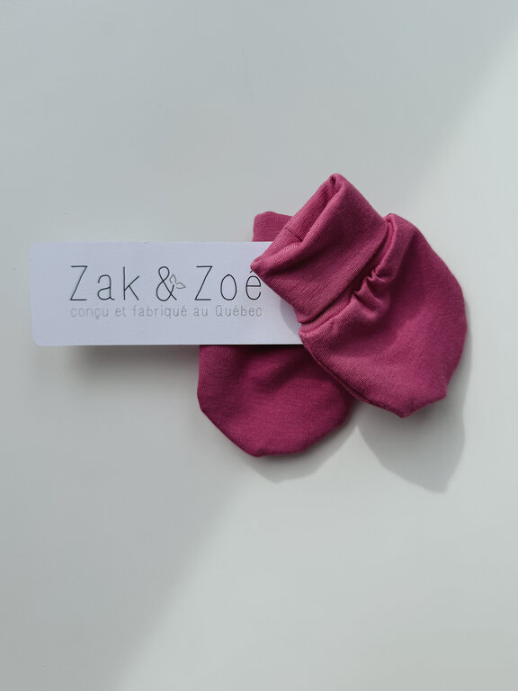 ZAK & ZOÉ MITAINES EN BAMBOU (0-3 MOIS) - FUCHSIA
