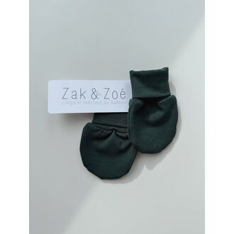 ZAK & ZOÉ MITAINES EN BAMBOU (0-3 MOIS) - VERT COLLÉGIAL