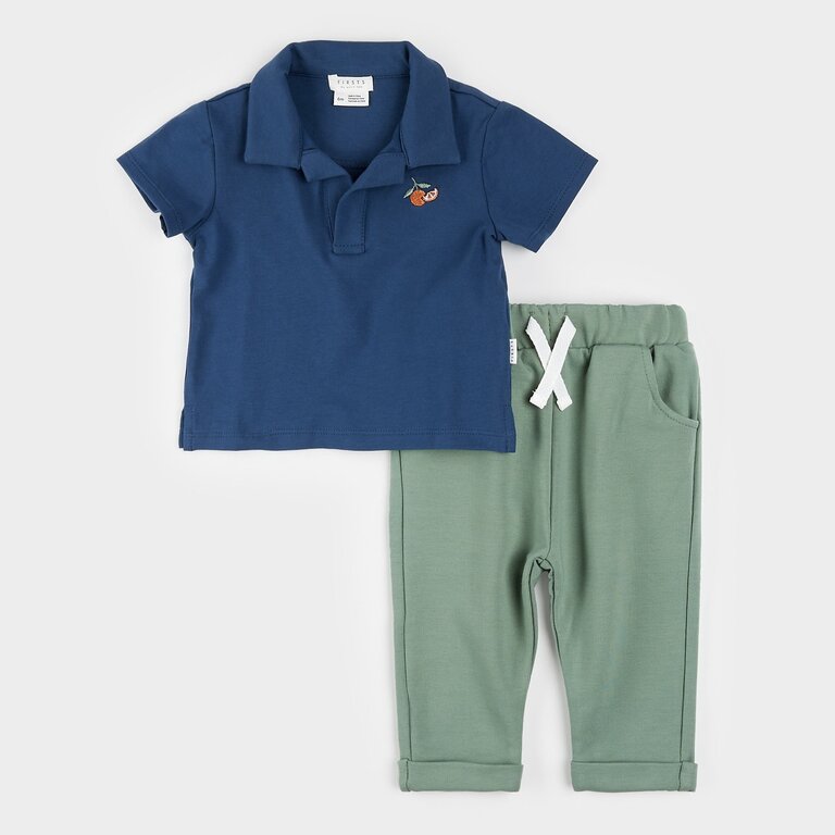 PETIT LEM ENSEMBLE POLO ET PANTALON - ORANGES