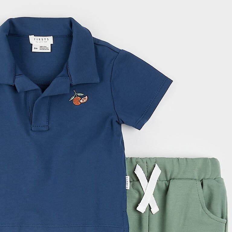 PETIT LEM ENSEMBLE POLO ET PANTALON - ORANGES