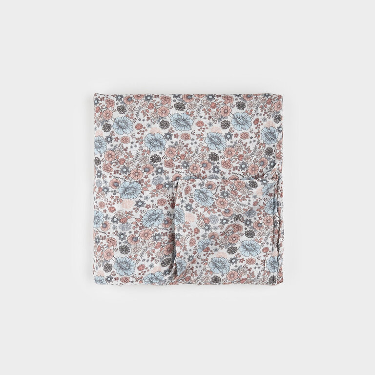 PETIT LEM MOUSSELINE À IMPRIMÉ DE FLEURS RÉTRO