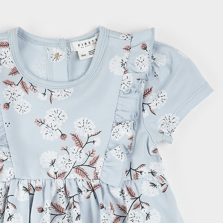PETIT LEM ROBE CACHE-COUCHE À IMPRIMÉ HORTENSIAS - BLEU CIEL