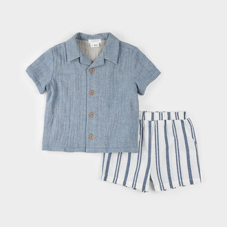 PETIT LEM ENSEMBLE 2 PIÈCES EN CHAMBRAY