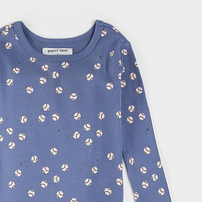 PETIT LEM PYJAMA À IMPRIMÉ DE BALLE DE BASEBALL - BLEU