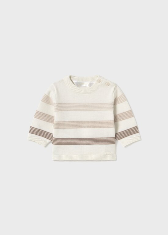 MAYORAL PULL EN TRICOT RAYÉ TRICOLOR - BEIGE
