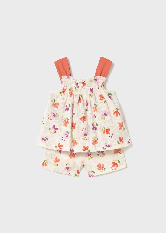 MAYORAL ENSEMBLE 2 PIÈCES FLEURS TROPICALES - PÊCHE
