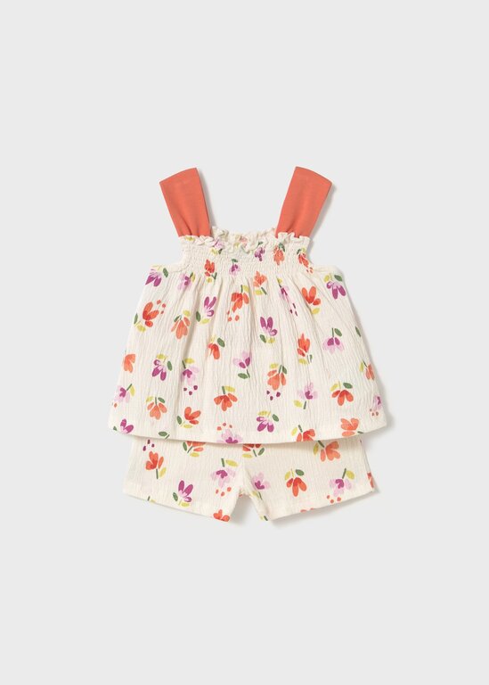 MAYORAL ENSEMBLE 2 PIÈCES FLEURS TROPICALES - PÊCHE