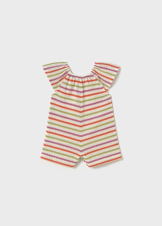 MAYORAL ROMPER EN CROCHET 3 COULEURS - ÉCRU