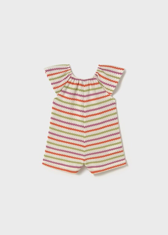 MAYORAL ROMPER EN CROCHET 3 COULEURS - ÉCRU