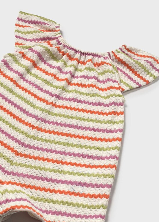 MAYORAL ROMPER EN CROCHET 3 COULEURS - ÉCRU