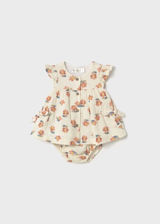 MAYORAL ROBE MOUSSELINE FLEURI - PÊCHE