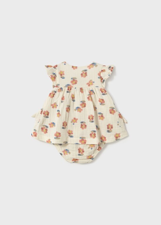 MAYORAL ROBE MOUSSELINE FLEURI - PÊCHE