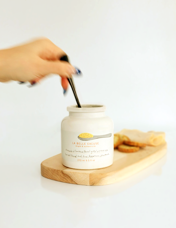 LA BELLE EXCUSE MOUTARDE À L'ANCIENNE FENOUIL GRILLÉ ET POIVRE ROSE - 270 ML