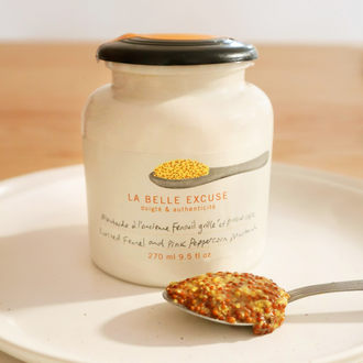 LA BELLE EXCUSE MOUTARDE À L'ANCIENNE FENOUIL GRILLÉ ET POIVRE ROSE - 270 ML