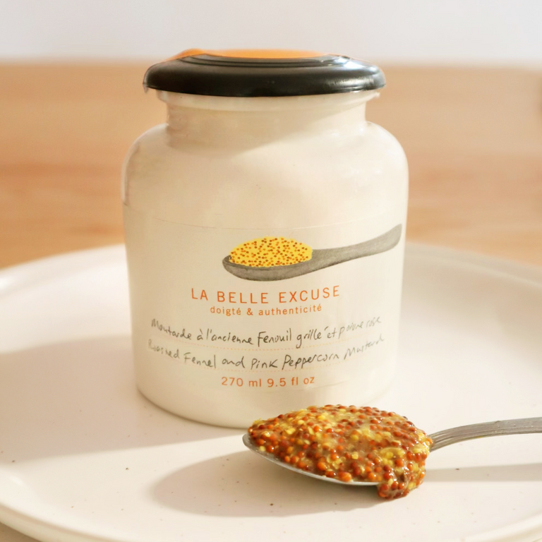 LA BELLE EXCUSE MOUTARDE À L'ANCIENNE FENOUIL GRILLÉ ET POIVRE ROSE - 270 ML