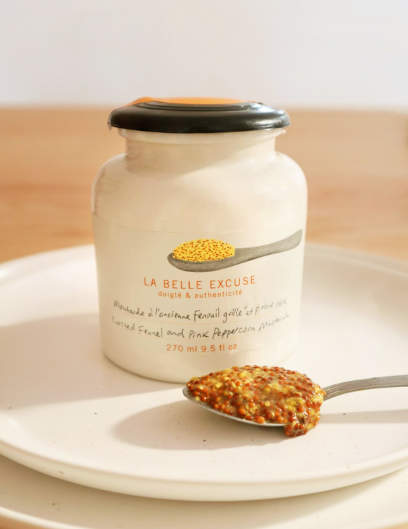 LA BELLE EXCUSE MOUTARDE À L'ANCIENNE FENOUIL GRILLÉ ET POIVRE ROSE - 270 ML