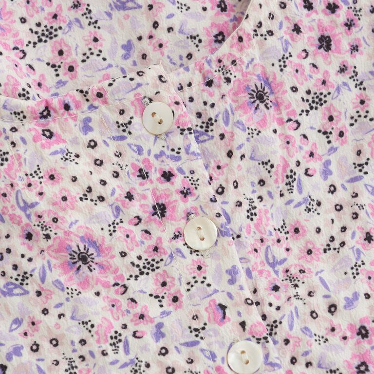 CREAMIE ROBE STRUCTURÉE FLEURI - CRÈME