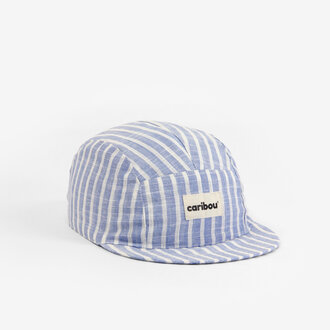 CARIBOU CASQUETTE EN LIN - RAYÉE BLEU