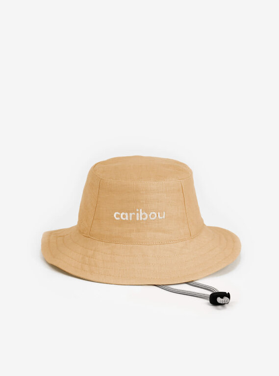 CARIBOU CHAPEAU SOLEIL EN LIN BRODÉ - SABLE
