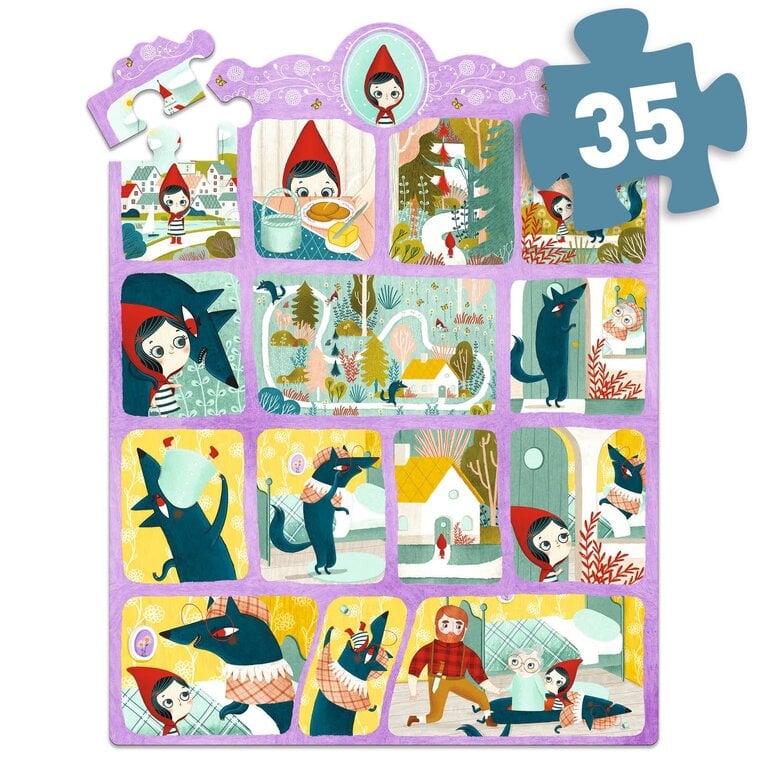 DJECO STORY PUZZLE 35 PCS - LITTLE RED RIDING HOOD