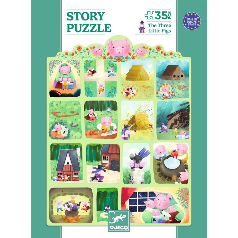 DJECO PUZZLE HISTOIRE 35 PCS - LES TROIS PETITS COCHONS
