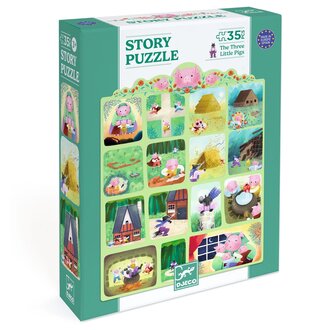 DJECO PUZZLE HISTOIRE 35 PCS - LES TROIS PETITS COCHONS
