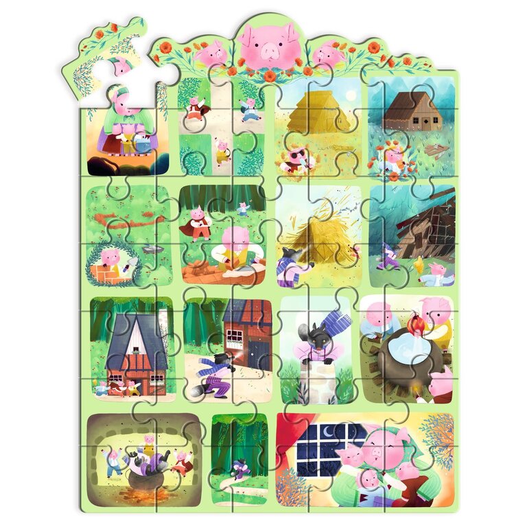DJECO PUZZLE HISTOIRE 35 PCS - LES TROIS PETITS COCHONS