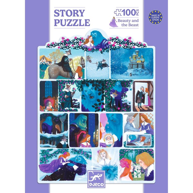 DJECO PUZZLE HISTOIRE 100 PCS - LA BELLE ET LA BÊTE
