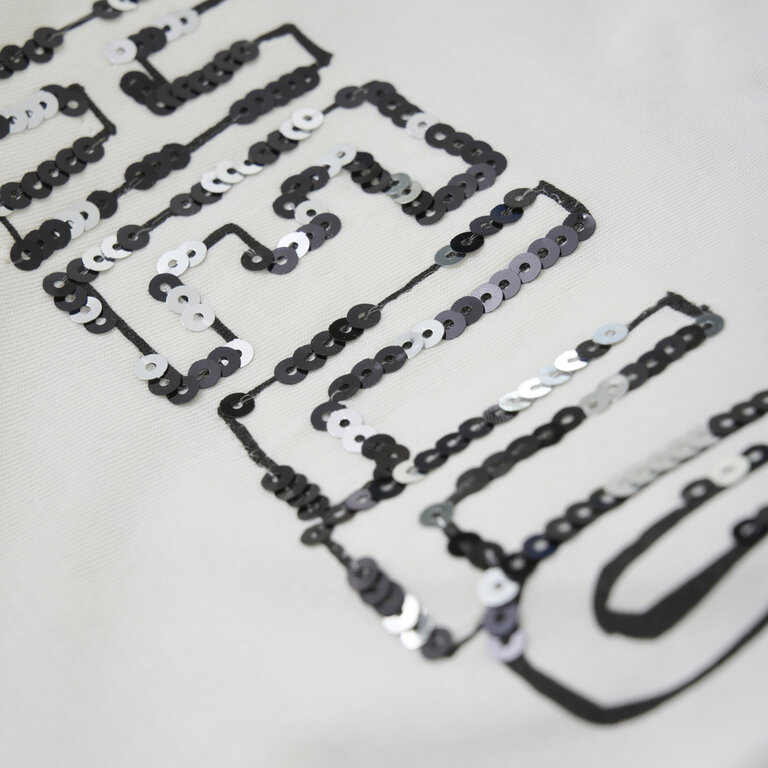 CREAMIE T-SHIRT HELLO À PAILLETTES - BLANC