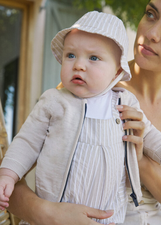 MAYORAL VESTE À ZIP EN TRICOT - BEIGE