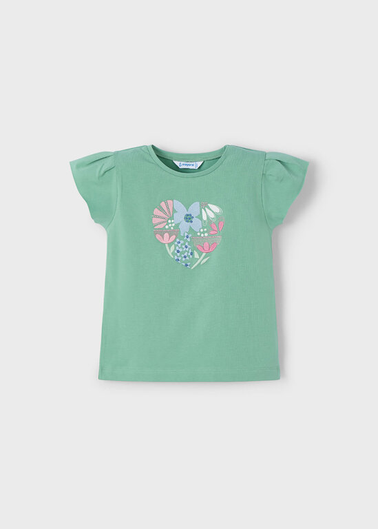 MAYORAL T-SHIRT AVEC BRODERIES - MENTHE