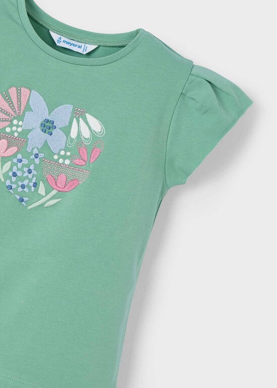 MAYORAL T-SHIRT AVEC BRODERIES - MENTHE