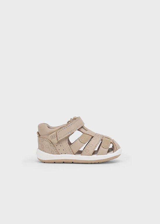 SANDALES EN CUIR VÉRITABLE - BEIGE