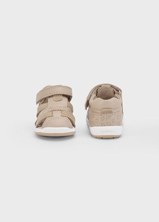 SANDALES EN CUIR VÉRITABLE - BEIGE