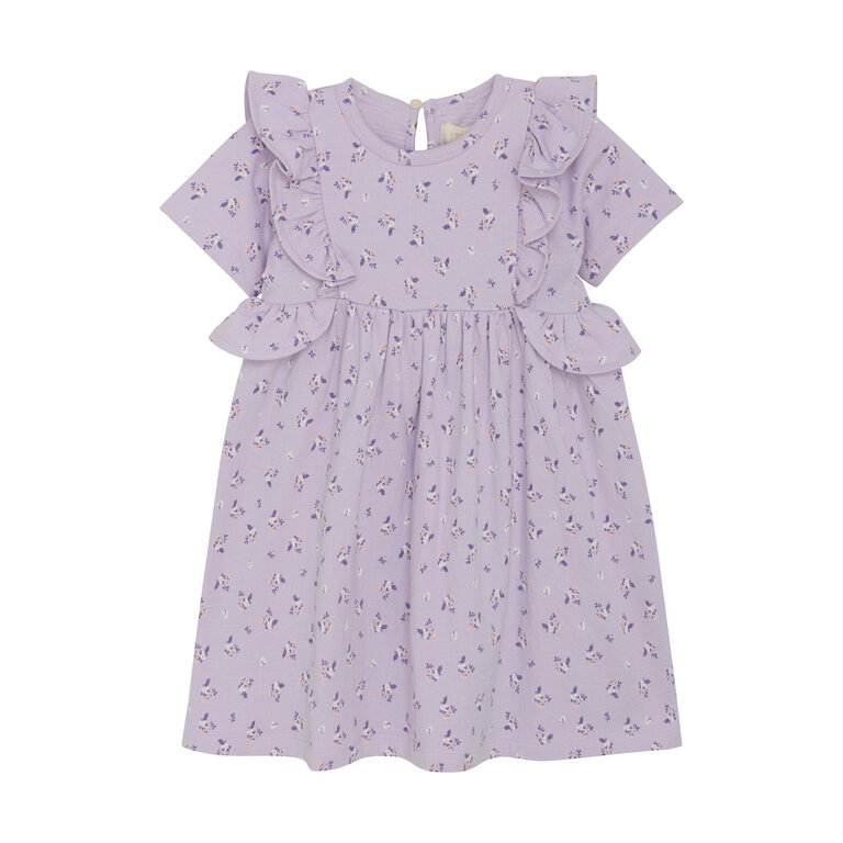CREAMIE ROBE EN CRÊPE FLEURIE - LILAS