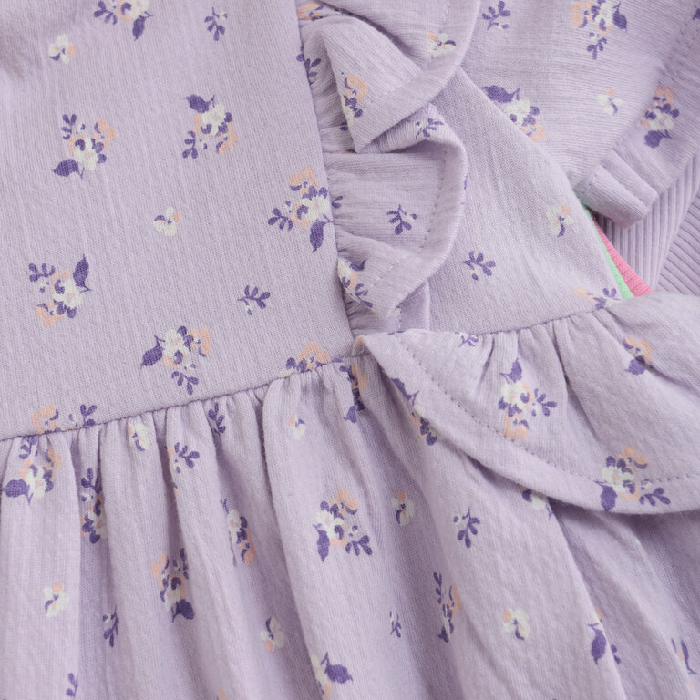 CREAMIE ROBE EN CRÊPE FLEURIE - LILAS
