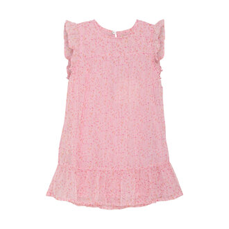 CREAMIE ROBE FLEURIE AVEC LIGNE BRILLANTE - ROSE