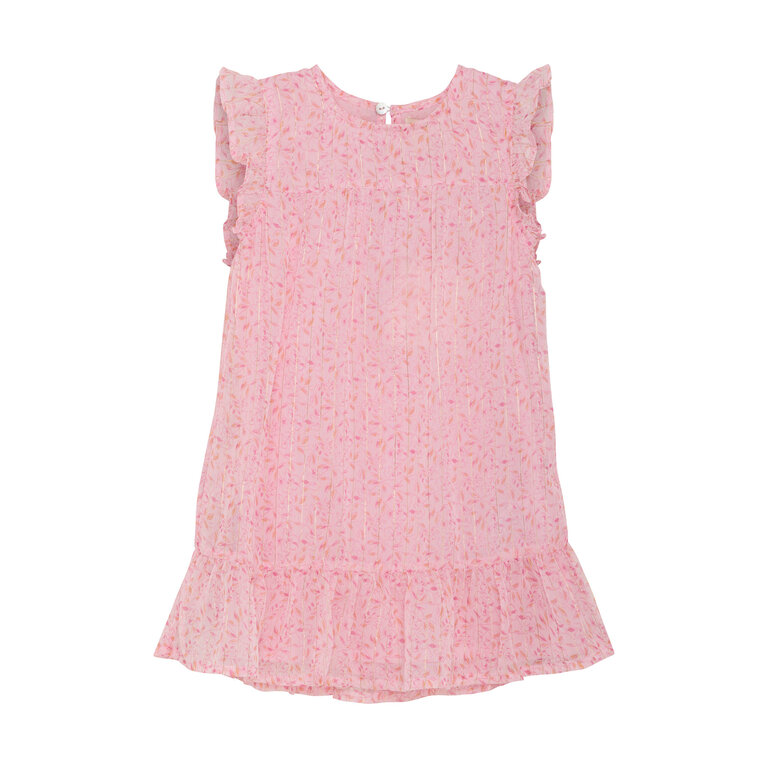 CREAMIE ROBE FLEURIE AVEC LIGNE BRILLANTE - ROSE