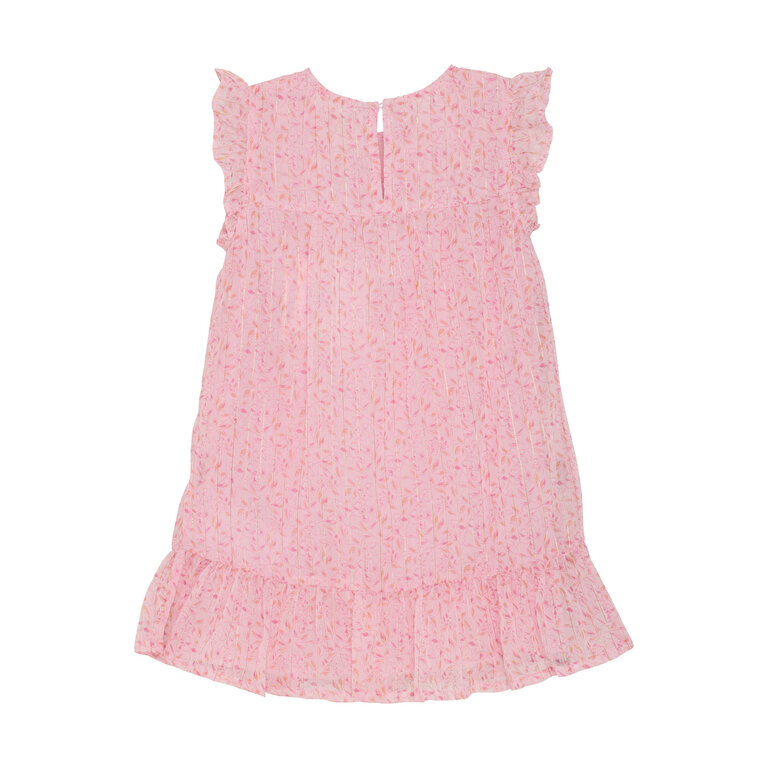 CREAMIE ROBE FLEURIE AVEC LIGNE BRILLANTE - ROSE