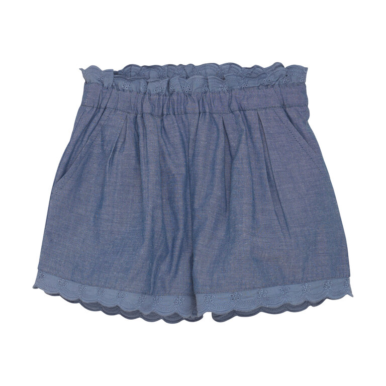 CREAMIE  SHORT EN CHAMBRAY - BLEU