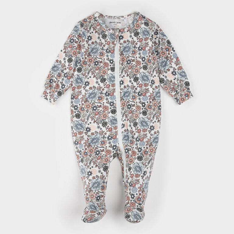 PETIT LEM PYJAMA À PATTES IMPRIMÉ FLEURS VINTAGE - ROSE