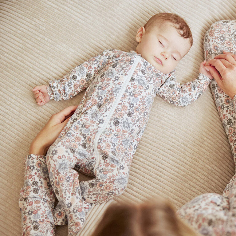 PETIT LEM PYJAMA À PATTES IMPRIMÉ FLEURS VINTAGE - ROSE