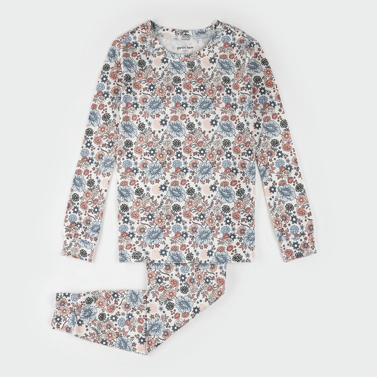 PETIT LEM PYJAMA À IMPRIMÉ DE FLEURS VINTAGES - ROSE