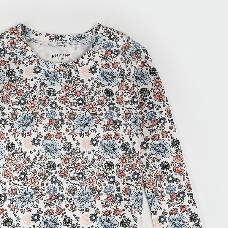 PETIT LEM PYJAMA À IMPRIMÉ DE FLEURS VINTAGES - ROSE