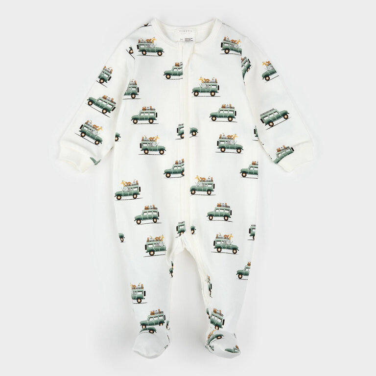 PETIT LEM PYJAMA À PATTES À IMPRIMÉ VUS SAFARI - BLANC