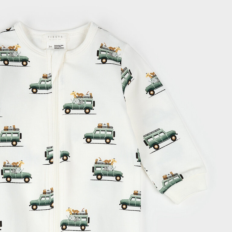 PETIT LEM PYJAMA À PATTES À IMPRIMÉ VUS SAFARI - BLANC