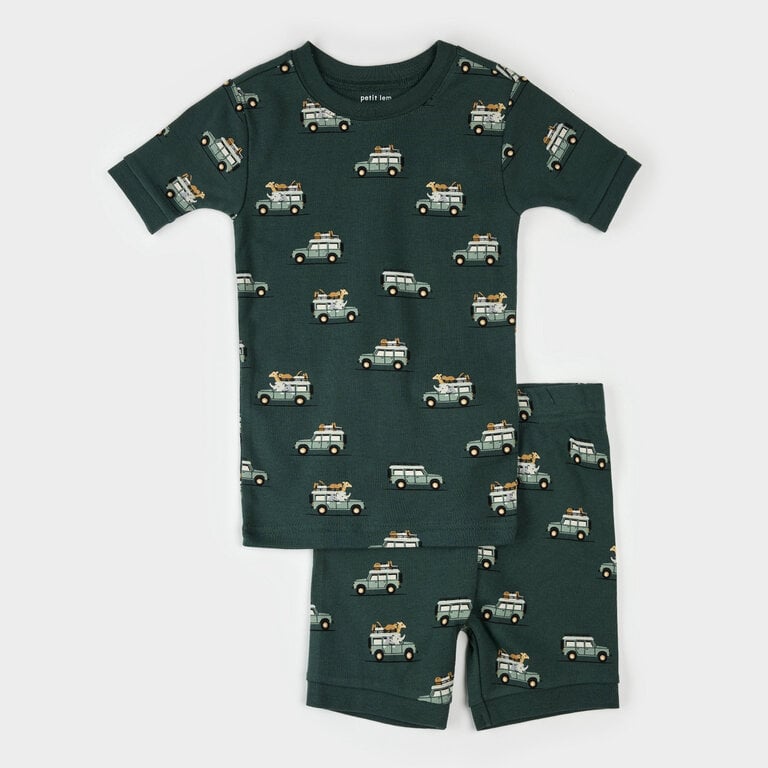 PETIT LEM PYJAMA SHORT À IMPRIMÉ VUS SAFARI - VERT
