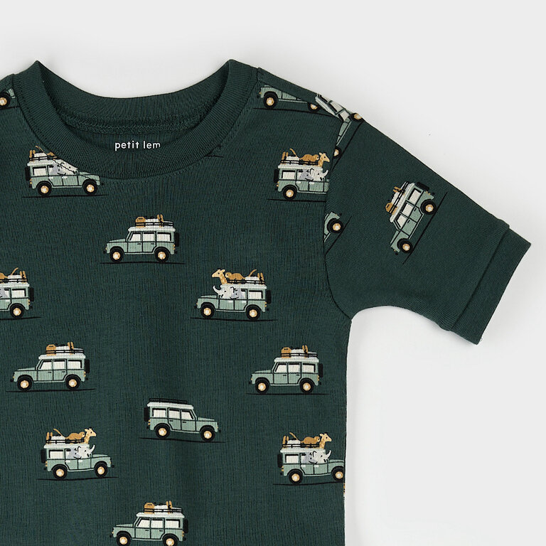 PETIT LEM PYJAMA SHORT À IMPRIMÉ VUS SAFARI - VERT